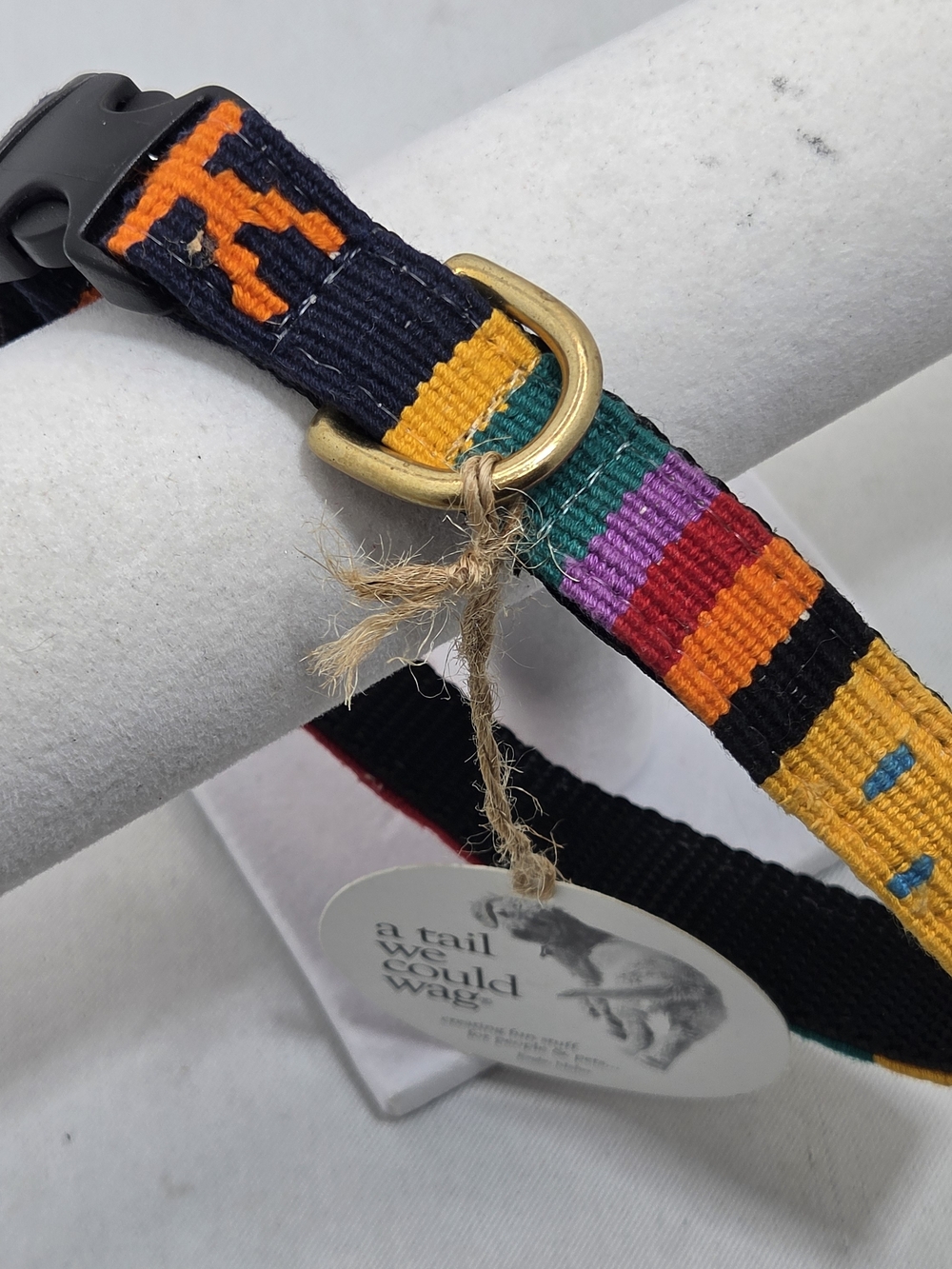 A Tail We Could Wag Dog Collar - Sun Valley Holiday - Woven Small (11"-15") NWT